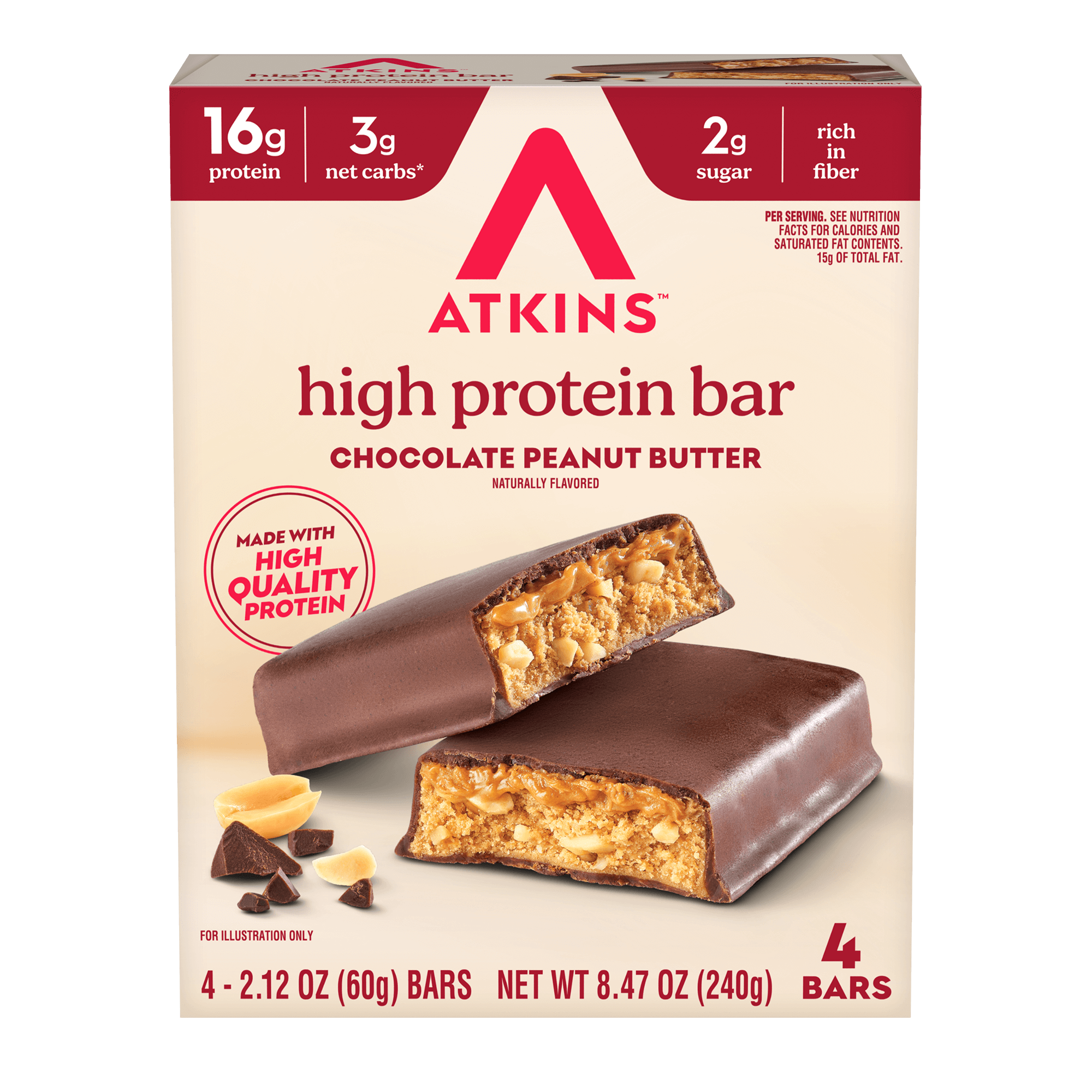 Chocolate Peanut Butter High Protein Bars